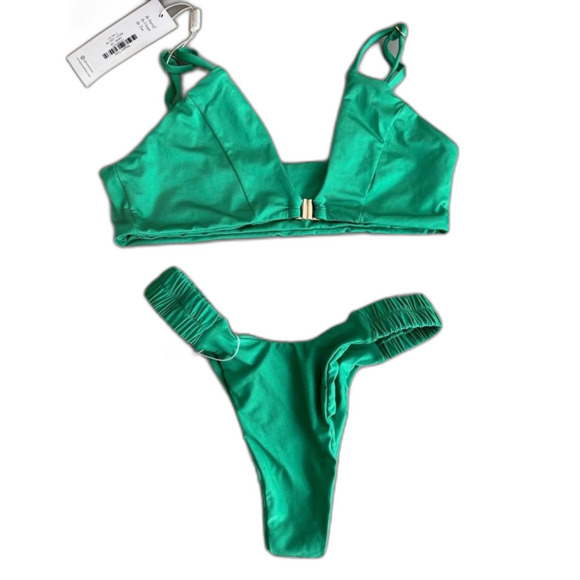 NWT Poema Swim Jade Green Bikini. Regan Top Size M and Rio Bottom Size XS - Picture 1 of 6